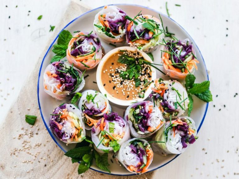 Vegan Meal - vegetable salad served on white bowl